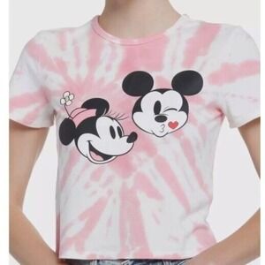 Disney‎ Her Universe Mickey Minnie Kiss Tie Dye Pink White T-Shirt Women 3X NEW